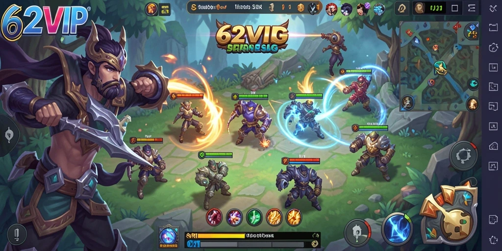 Gambar menangkap aksi pertempuran di 62VIP dalam gameplay SLG yang dinamis.