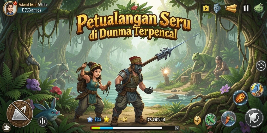 Gameplay D73 yang menantang dan penuh warna.