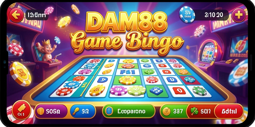 Screenshot gameplay Bingo DAM88 dengan pemain aktif.