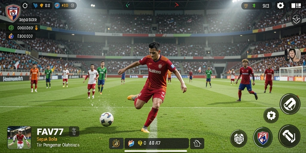 Tampilan gameplay menarik dalam permainan sepak bola FAV77.