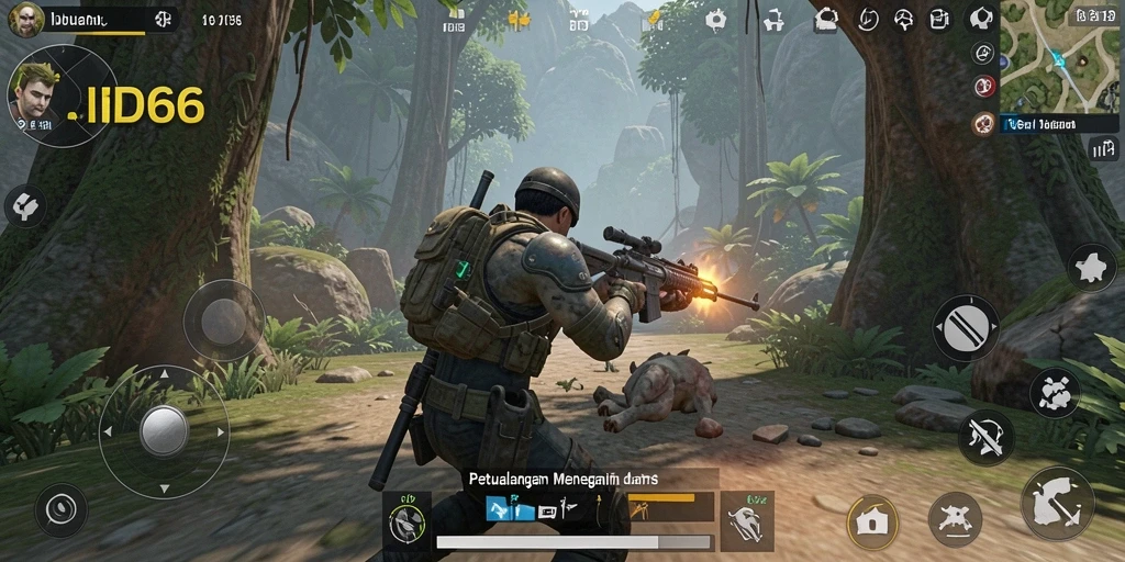 Tampilan gameplay menegangkan dalam ID66 yang penuh aksi.