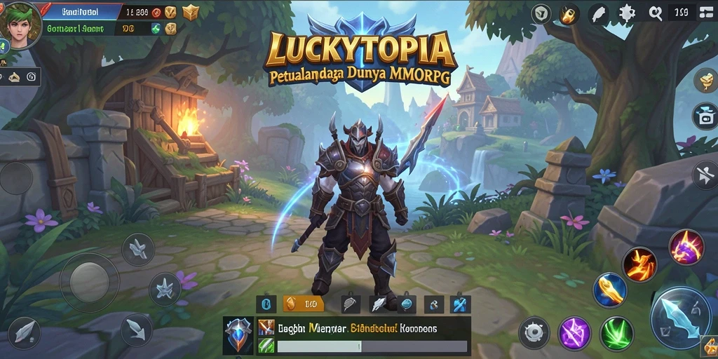 Screenshot gameplay LUCKYTOPIA dengan aksi seru di dunia MMORPG.