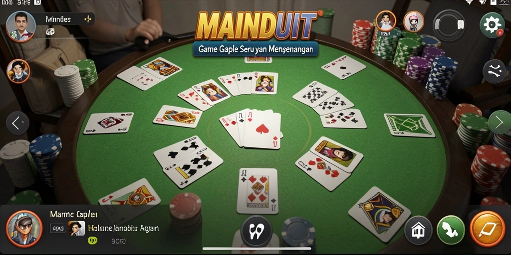 Screenshot gameplay MAINDUIT yang menunjukkan keseruan bermain Gaple.