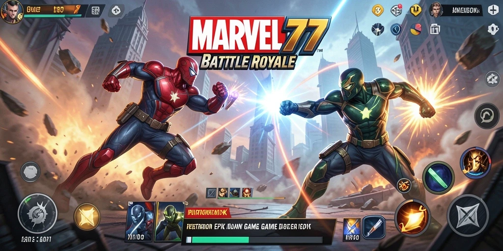 Screenshot gameplay MARVEL77 yang menampilkan aksi Battle Royale seru.