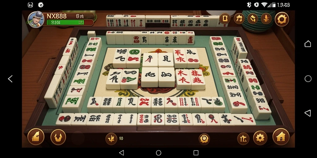Tampilan gameplay seru di aplikasi Mahjong NX888.