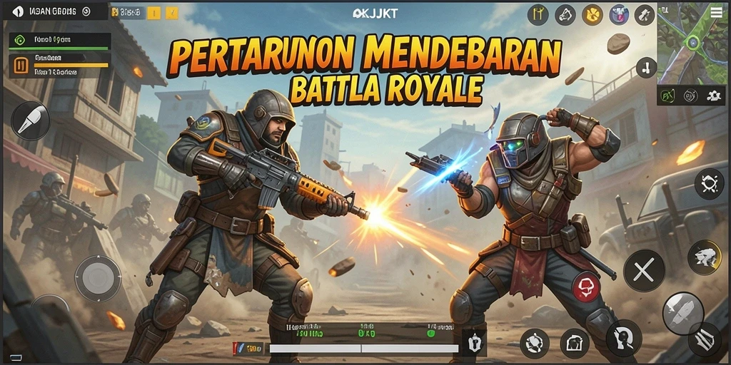 Gameplay seru dengan karakter bertempur di medan perang.