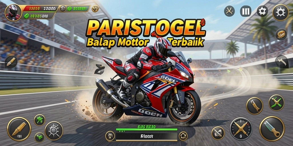 Gameplay menegangkan dalam balap motor yang seru dan kompetitif.