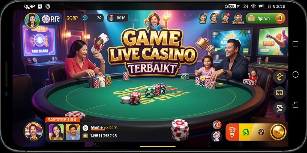 Tampilan gameplay Live Casino yang menarik dan interaktif di QQRP.