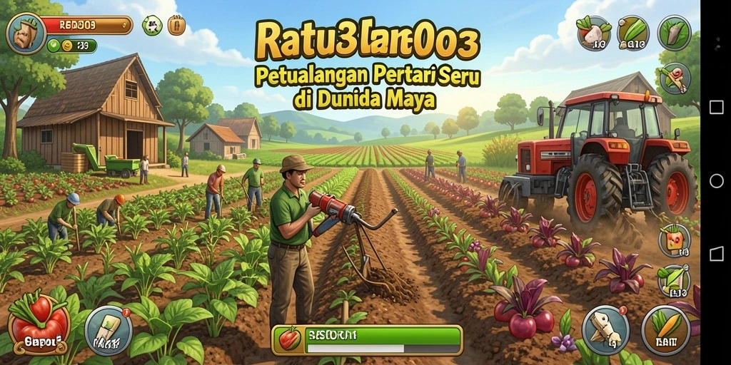 Gameplay menarik dari RATU303 yang menampilkan pertanian yang subur dan hewan ternak.