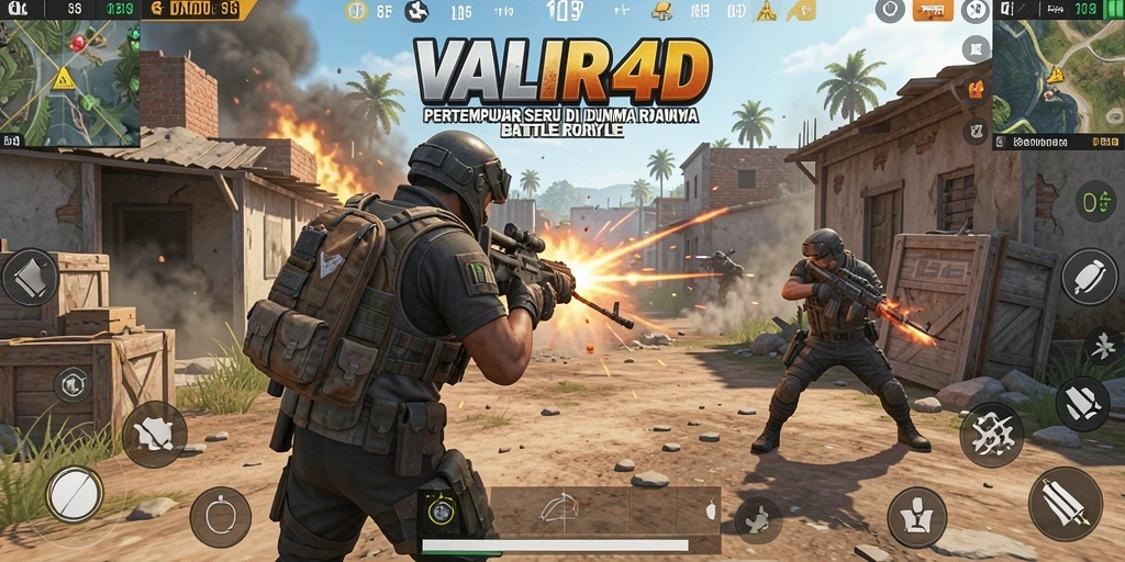 Tangkapan layar dari gameplay <strong>VALIR4D</strong> yang menegangkan dalam pertempuran Battle Royale.